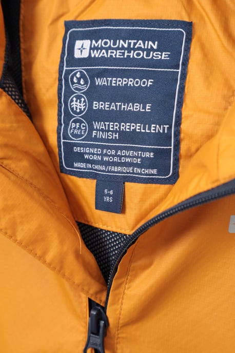 'Torrent II' Kids Waterproof Jacket with Taped Seams Rain Coat Yellow - Image 6