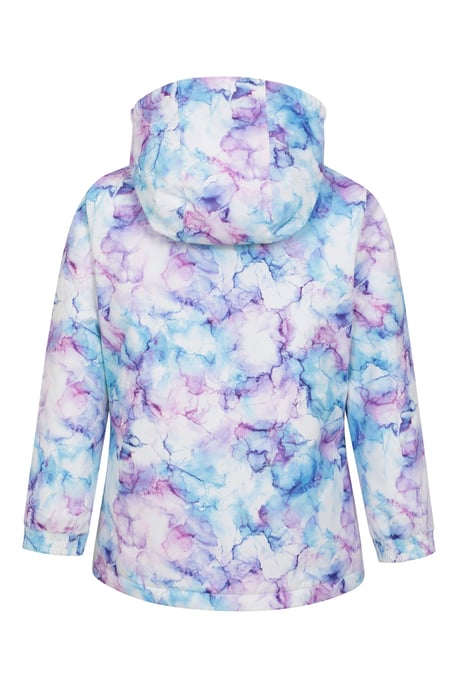 'Snowdrop' Kids Printed Ski Jacket with Detachable Hood Snow Proof Dusty Pink - Image 4