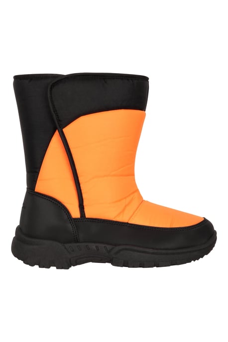 'Caribou' Kids Striped Snow Boots Snow Proof Everyday Winter Shoes Orange - Image 2