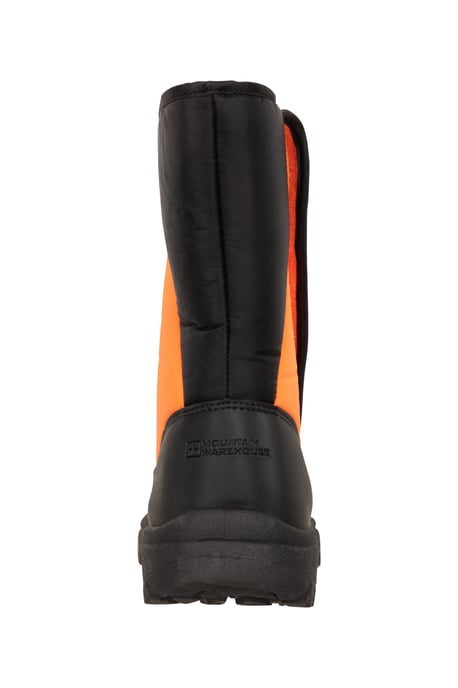 'Caribou' Kids Striped Snow Boots Snow Proof Everyday Winter Shoes Orange - Image 3