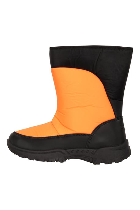 'Caribou' Kids Striped Snow Boots Snow Proof Everyday Winter Shoes Orange - Image 4