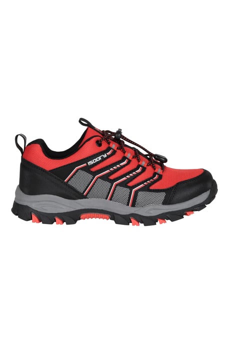 'Bolt' Kids Active Shoes with Toe Bumpers Lace Up Waterproof Sneakers Red - Image 2