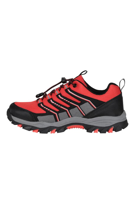 'Bolt' Kids Active Shoes with Toe Bumpers Lace Up Waterproof Sneakers Red - Image 3