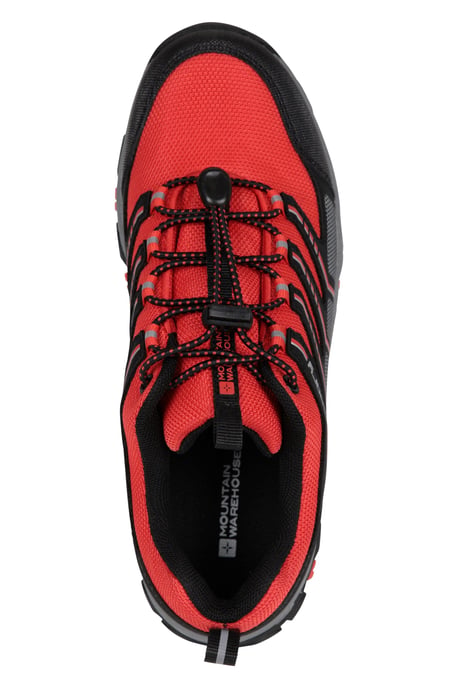 'Bolt' Kids Active Shoes with Toe Bumpers Lace Up Waterproof Sneakers Red - Image 6