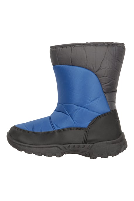 'Caribou' Kids Striped Snow Boots Snow Proof Everyday Winter Shoes Blue - Image 4