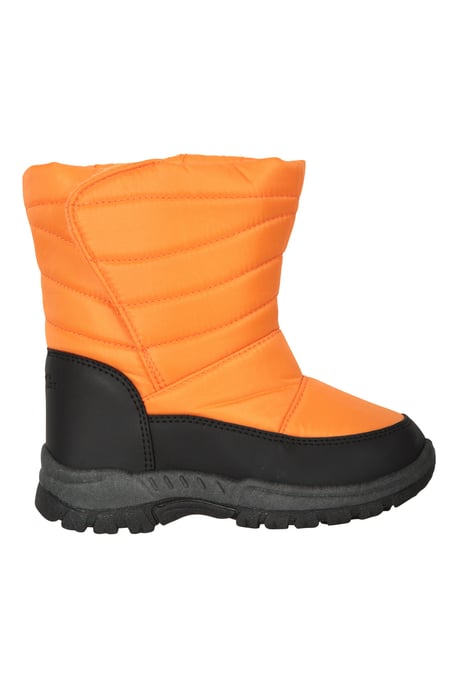 'Caribou' Kids Snow Boots Sherpa Lined Snow Proof Winter Shoes Orange - Image 2