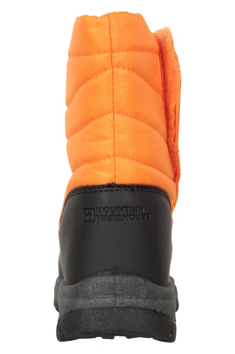 'Caribou' Kids Snow Boots Sherpa Lined Snow Proof Winter Shoes Orange - Image 4
