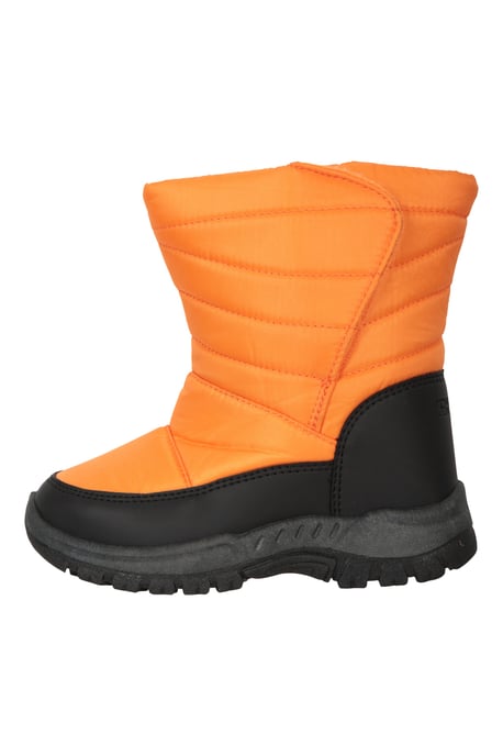 'Caribou' Kids Snow Boots Sherpa Lined Snow Proof Winter Shoes Orange - Image 5
