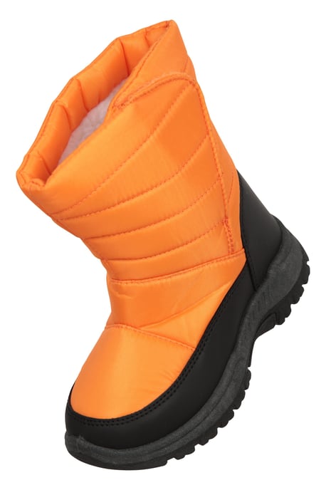 'Caribou' Kids Snow Boots Sherpa Lined Snow Proof Winter Shoes Orange - Image 6
