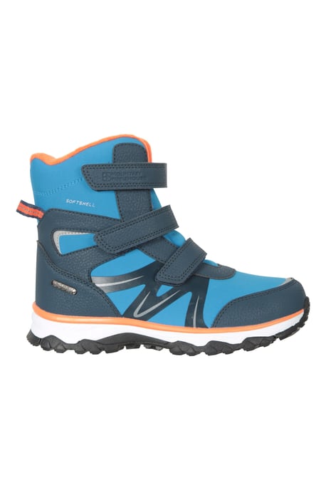 'Slope' Kids Softshell Snow Boots with Touch Strap Fastening Everyday Winter Shoes Orange - Image 2