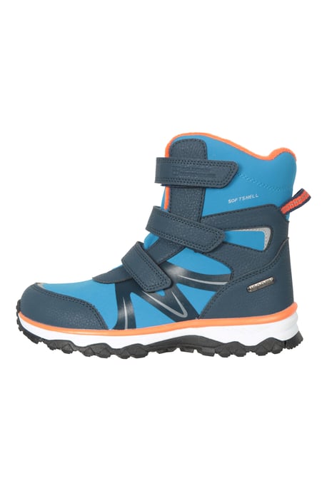 'Slope' Kids Softshell Snow Boots with Touch Strap Fastening Everyday Winter Shoes Orange - Image 5