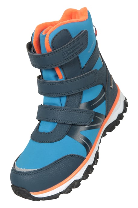 'Slope' Kids Softshell Snow Boots with Touch Strap Fastening Everyday Winter Shoes Orange - Image 6