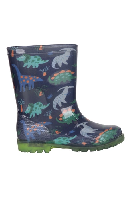 'Splash' Toddler Light Up Wellies Waterproof Flashing Sole Kids Rain Boots Shoes Navy - Image 2