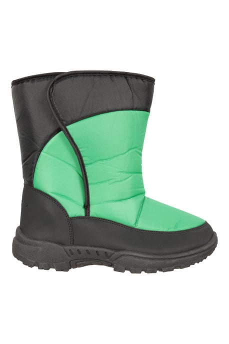 'Caribou' Kids Striped Snow Boots Snow Proof Everyday Winter Shoes Green - Image 2
