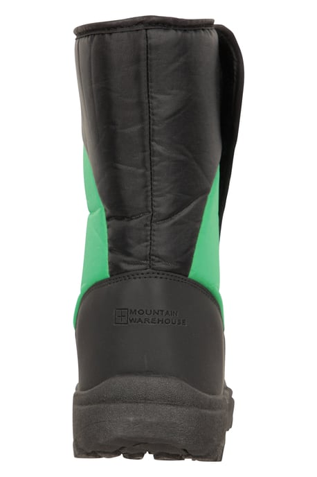 'Caribou' Kids Striped Snow Boots Snow Proof Everyday Winter Shoes Green - Image 3