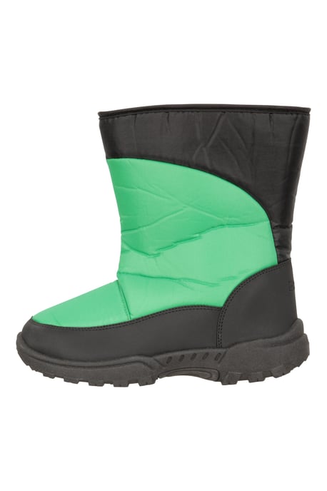 'Caribou' Kids Striped Snow Boots Snow Proof Everyday Winter Shoes Green - Image 4