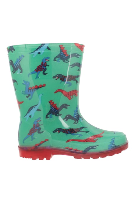 'Splash' Toddler Light Up Wellies Waterproof Flashing Sole Kids Rain Boots Shoes Green - Image 2