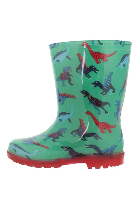 'Splash' Toddler Light Up Wellies Waterproof Flashing Sole Kids Rain Boots Shoes Green - Image 5
