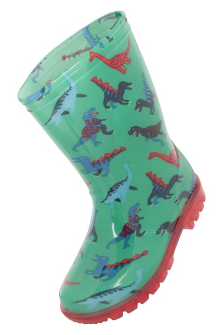 'Splash' Toddler Light Up Wellies Waterproof Flashing Sole Kids Rain Boots Shoes Green - Image 6