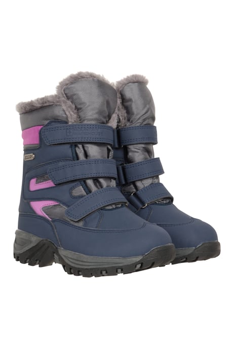 'Chill' Kids Snow Boots with Touch Strap Fastening Water Resistant Winter Shoes Purple - Image 2