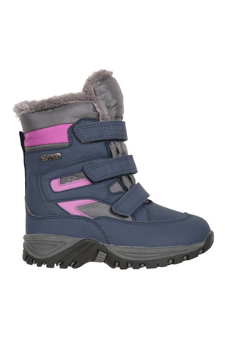 'Chill' Kids Snow Boots with Touch Strap Fastening Water Resistant Winter Shoes Purple - Image 3