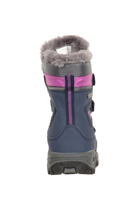 'Chill' Kids Snow Boots with Touch Strap Fastening Water Resistant Winter Shoes Purple - Image 4