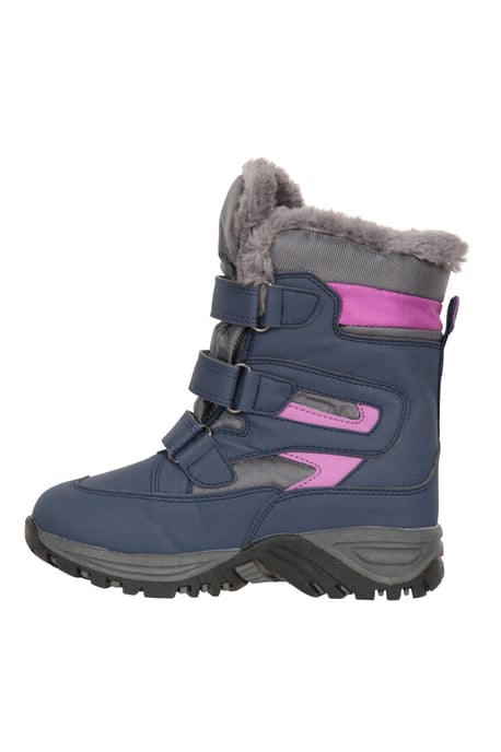 'Chill' Kids Snow Boots with Touch Strap Fastening Water Resistant Winter Shoes Purple - Image 5
