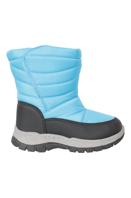 'Caribou' Kids Snow Boots Sherpa Lined Snow Proof Winter Shoes Medium Blue - Image 2