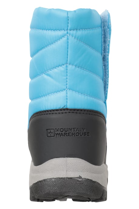 'Caribou' Kids Snow Boots Sherpa Lined Snow Proof Winter Shoes Medium Blue - Image 3