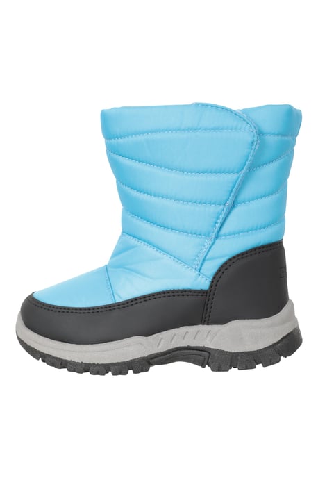 'Caribou' Kids Snow Boots Sherpa Lined Snow Proof Winter Shoes Medium Blue - Image 5