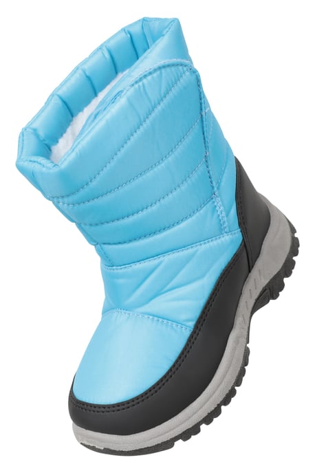 'Caribou' Kids Snow Boots Sherpa Lined Snow Proof Winter Shoes Medium Blue - Image 6