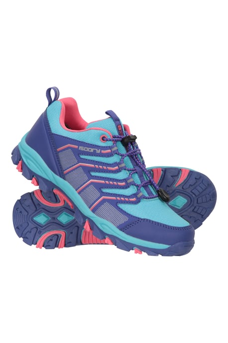 'Bolt' Kids Active Shoes with Toe Bumpers Lace Up Waterproof Sneakers Medium Blue - Image 2