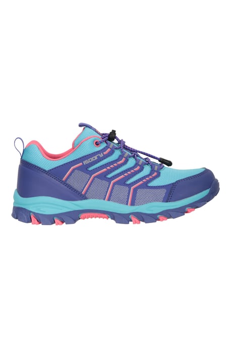'Bolt' Kids Active Shoes with Toe Bumpers Lace Up Waterproof Sneakers Medium Blue - Image 3