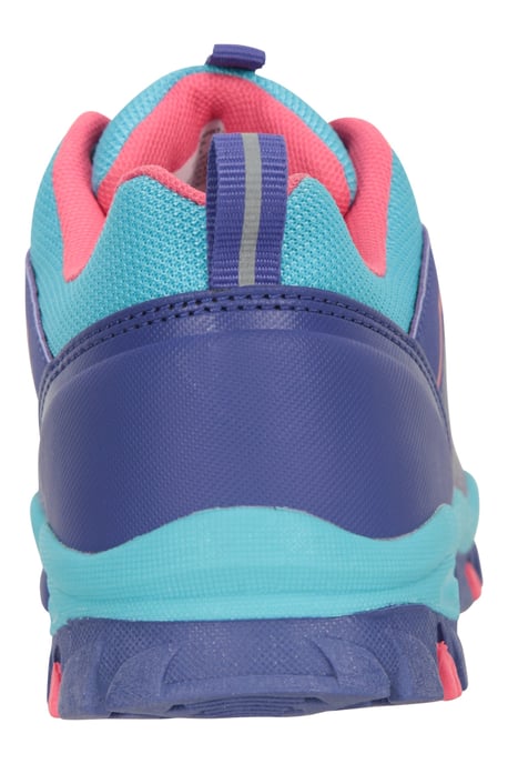 'Bolt' Kids Active Shoes with Toe Bumpers Lace Up Waterproof Sneakers Medium Blue - Image 5