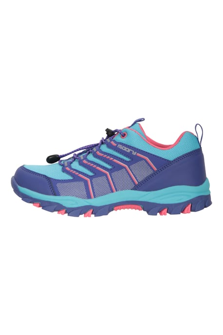 'Bolt' Kids Active Shoes with Toe Bumpers Lace Up Waterproof Sneakers Medium Blue - Image 6