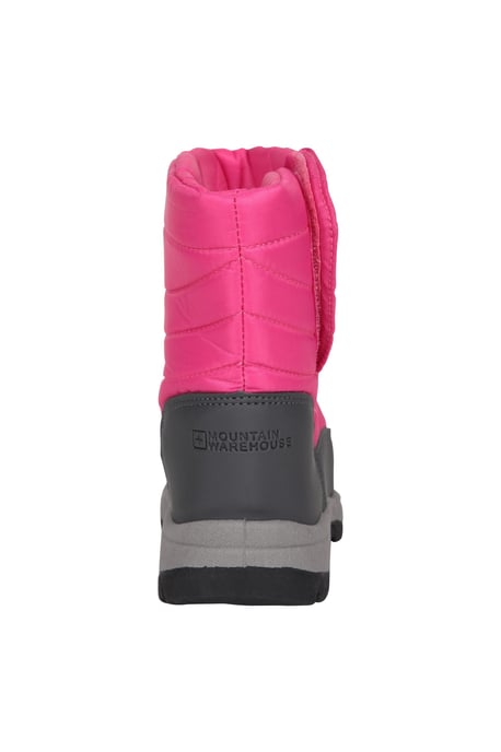'Caribou' Kids Snow Boots Sherpa Lined Snow Proof Winter Shoes Pink - Image 3