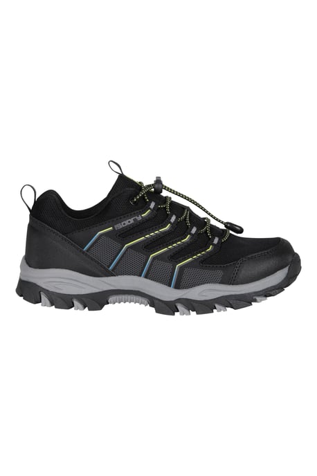 'Bolt' Kids Active Shoes with Toe Bumpers Lace Up Waterproof Sneakers Black - Image 2