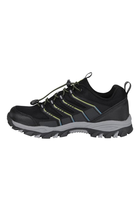 'Bolt' Kids Active Shoes with Toe Bumpers Lace Up Waterproof Sneakers Black - Image 3