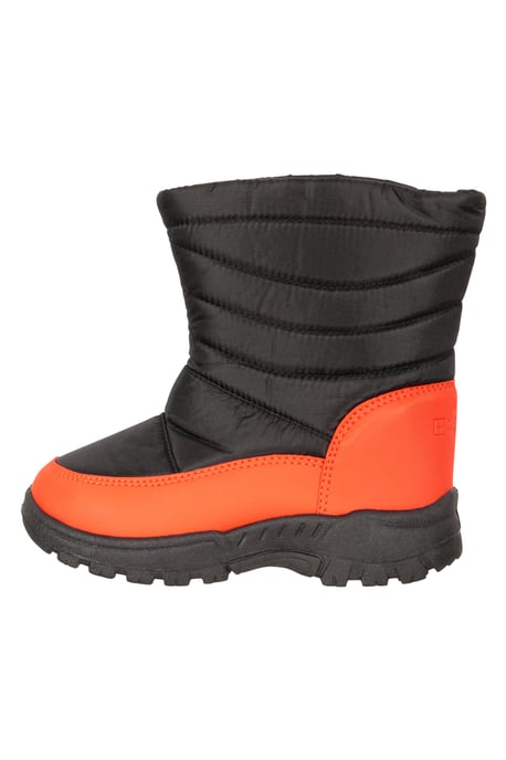 'Caribou' Kids Snow Boots Sherpa Lined Snow Proof Winter Shoes Dark Red - Image 4