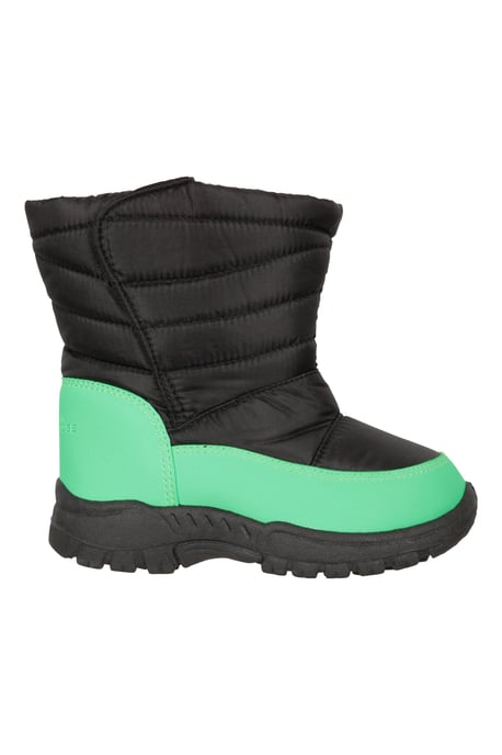 'Caribou' Kids Snow Boots Sherpa Lined Snow Proof Winter Shoes Green - Image 2