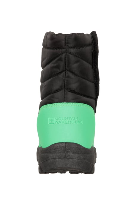 'Caribou' Kids Snow Boots Sherpa Lined Snow Proof Winter Shoes Green - Image 3