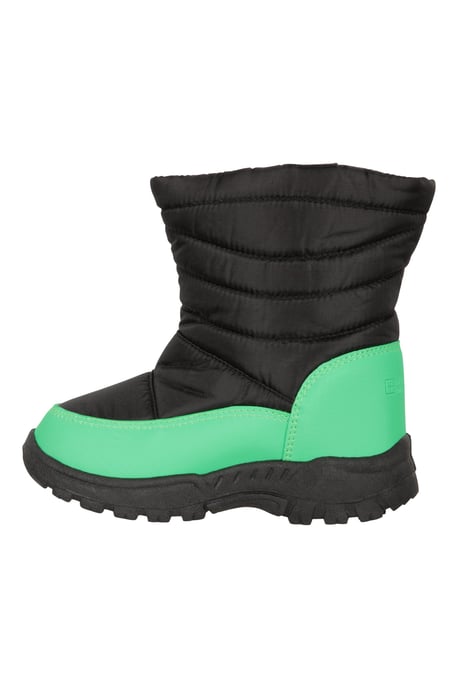 'Caribou' Kids Snow Boots Sherpa Lined Snow Proof Winter Shoes Green - Image 4