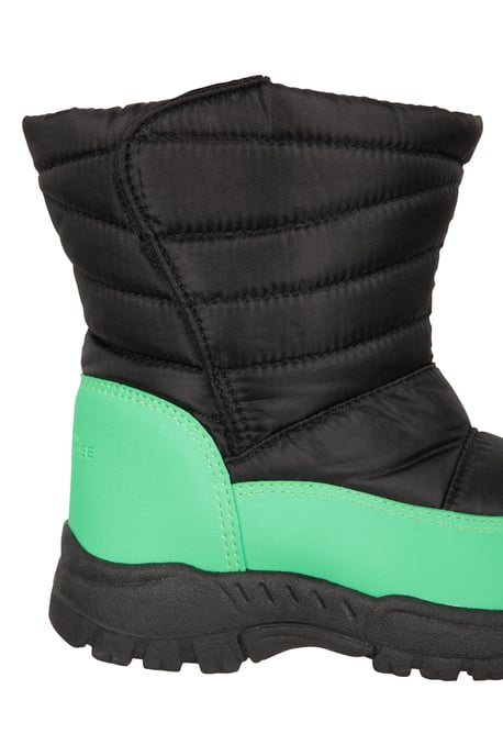 'Caribou' Kids Snow Boots Sherpa Lined Snow Proof Winter Shoes Green - Image 6