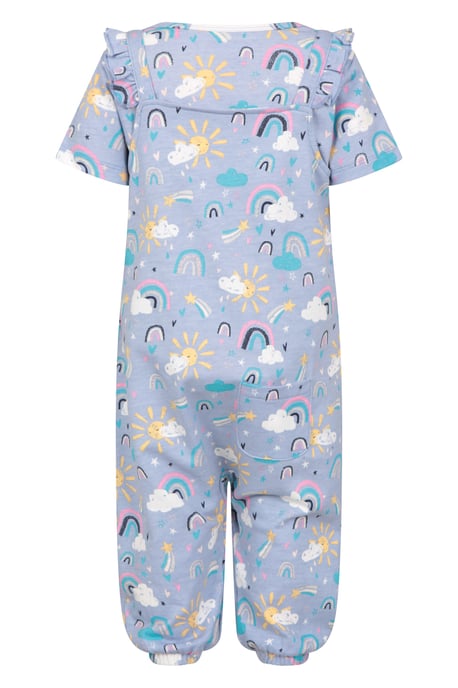 Baby Frill Dungaree Set Soft Cotton 2 Piece Kids Comfortable Casual Wear Outfit Lilac - Image 3