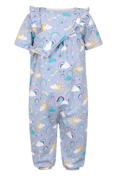 Baby Frill Dungaree Set Soft Cotton 2 Piece Kids Comfortable Casual Wear Outfit Lilac - Image 5