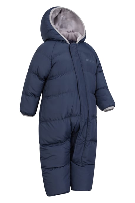 'Frosty' Kids Padded Snowsuit with Central Zip Cosy Winterwear Navy - Image 2