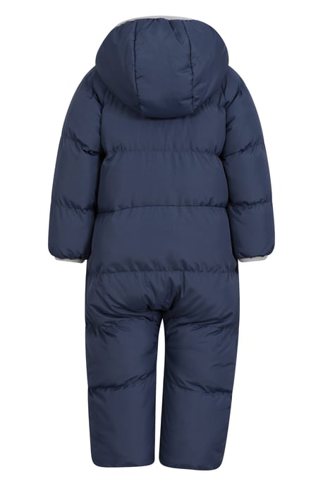 'Frosty' Kids Padded Snowsuit with Central Zip Cosy Winterwear Navy - Image 3