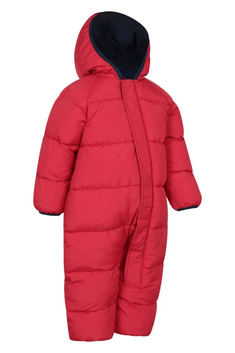 'Frosty' Kids Padded Snowsuit with Central Zip Cosy Winterwear Dark Red - Image 2
