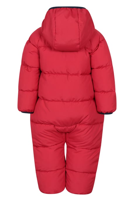'Frosty' Kids Padded Snowsuit with Central Zip Cosy Winterwear Dark Red - Image 3