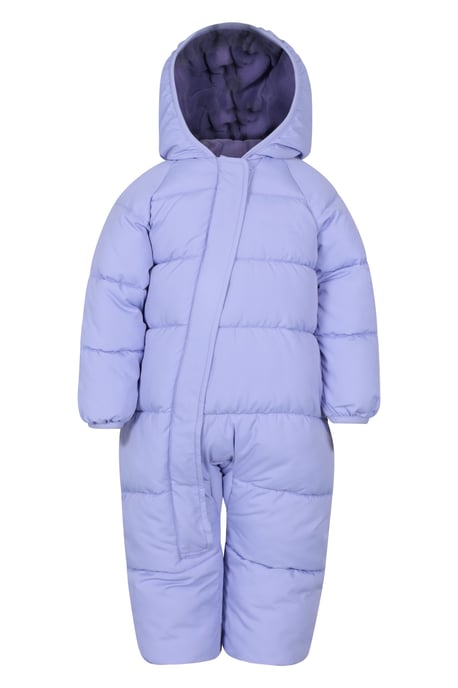 'Frosty' Kids Padded Snowsuit with Central Zip Cosy Winterwear Lilac - Image 1